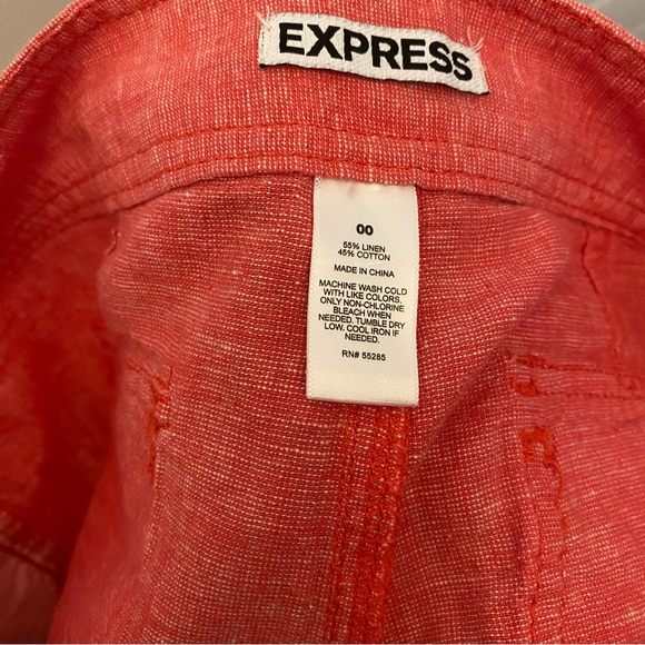 Express Coral Linen Blend Shorts - Picture 7 of 8